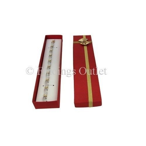 Linen Bow Tie Red Bracelet Gift Boxes With Flocked Foam Insert 1 Dozen