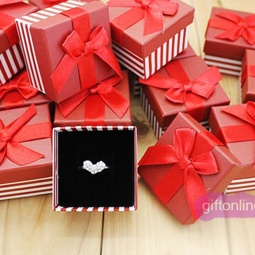 Wholesale 24pcs jewellery finger ring gift case box 24R