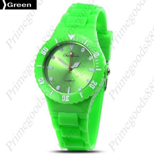 Jelly Silicone Band Strap Candy Dial Quartz Wrist Unisex Free Shipping in Green