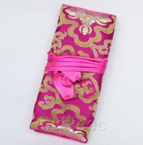 handmade silk rose colors Jewelry bags pouches roll T771A11