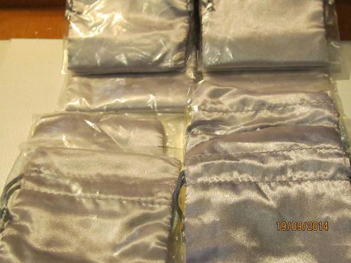 One lot of 10 Pieces Jewelry Pouches Satin Finish New Grey