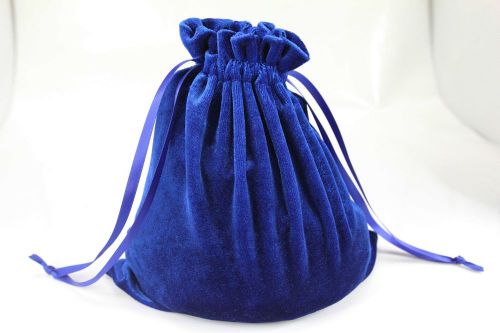 10pcs Large Velvet Bags Royal Blue Drawstring Pouches Gift Wedding Jewelry 8&#034;x8&#034;