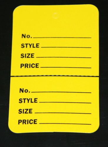 325 YELLOW 2.25&#034;x1.75&#034; Large Perforated Unstrung Price Merchandise Store Tags