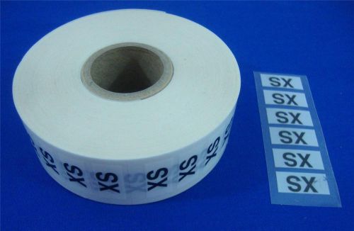 500 Wrap Around Clothing &#034; XS &#034; Size Labels Self-Adhesive Retail Store Supplies