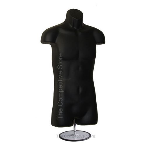 Male mannequin black dress forms (hip long) with base - for small &amp; medium sizes for sale