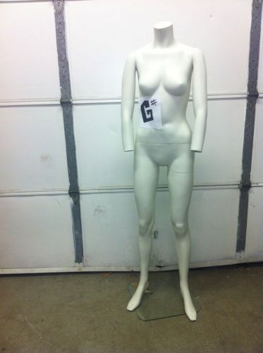 White fiberglass mannequin heavy duty durable w/ stand female # g for sale