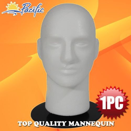 Male MANNEQUIN 11&#034; head with holder base display wig hat glasses