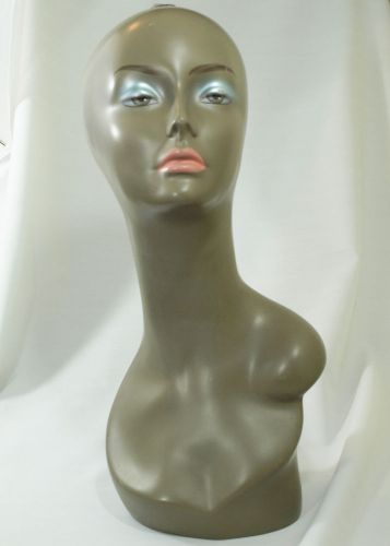 VINTAGE FEMALE MANNEQUIN HEAD - 1970s ERA -Wig/Hat display GORGEOUS!  EXOTIC!!