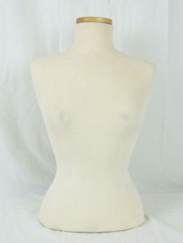 Female Upper Torso Full Body Mannequin Cream Dress Form Display Cloth Covered