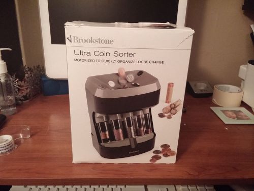 Brookstone Ultra Coin Sorter Motorized Money Bank with batteries included