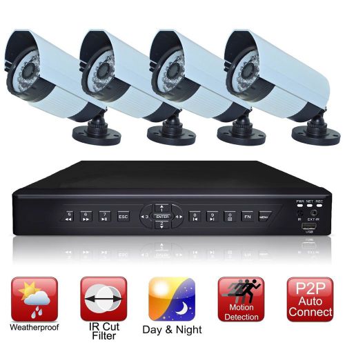 iSmart CCTV 4CH Security DVR 700TVL Outdoor Nightvision Cameras System No HDD