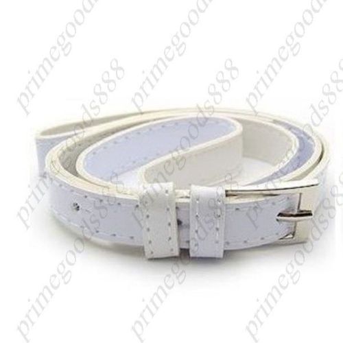 Cute Candy PU Buckle Women&#039;s Belt Girls Girl Lady Belts Strap in White