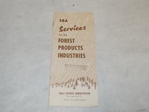 1961 Small Business Administration Services - Forest Products Industries, Estate