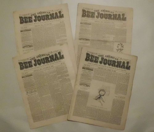 (4) The American Bee Journal Newsletters 1881 Old Vintage Antique Beekeeping