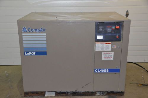 Leroi compair cl40ss 40 hp screw air compressor 460v 3ph for sale