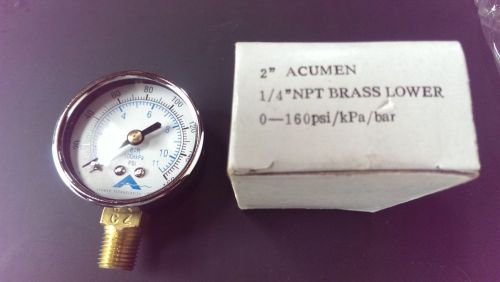 Air Pressure Gauge, 2&#034; dia., 160psi