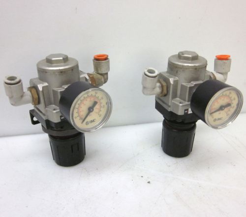 Lot of 2 smc nar3000-n03 pressure regulator w/ 160psi gauge for sale
