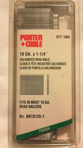 Porter cable 16 ga. x 1-1/4&#034; qty 1000 galvanized brad nails for sale
