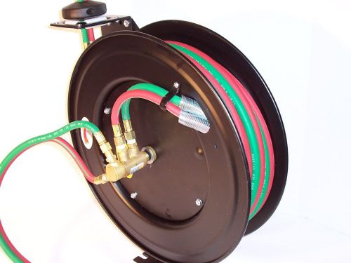 25FT RETRACTABLE WELDING  REEL WITH TWIN WELDING HOSE OXYGEN AND ACCETYLENE HOSE