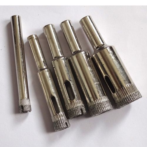6, 10, 14, 20, 25 &amp; 30mm diamond coated hole saw core drill drills 6 pcs set for sale