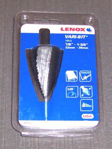Lenox 30912 7/8&#034; - 1-3/8&#034; Vari-Bit Step Bit With 3/8&#034; Shank - Made in USA