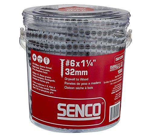 Senco 06A125P DuraSpin Number 6 by 1-1/4-Inch Drywall to Wood Collated Screw New