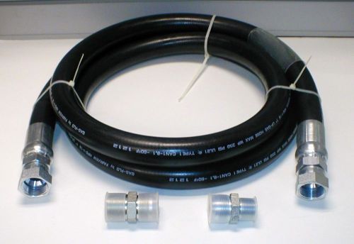 15&#039; 1&#034; natural gas propane generator supply hose w/ two 1&#034; x 3/4&#034; adapters or 1&#034; for sale