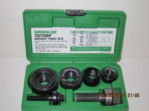 Greenlee Ball Bearing knockout Punch Kit Complete # 735BB FREE SHIP-BRAND NEW!!!