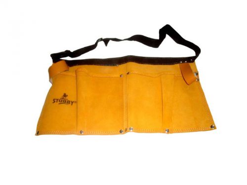 Split leather  nail tool bag 2 pocket double stitched adjustable belt for sale