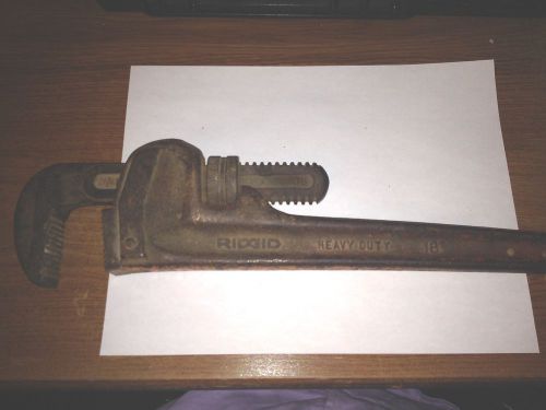 Vintage all metal ridgid heavy duty 18&#034; pipe wrench - works for sale