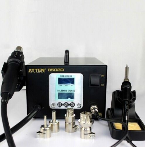 2 IN 1 900W ATTEN AT-8502D Dual LCD  Hot Air Rework + Iron Soldering 220V