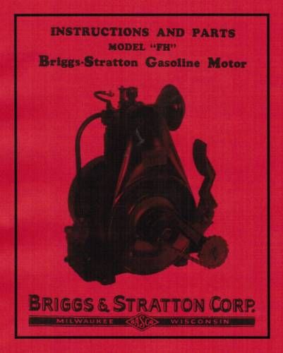 Briggs &amp; Stratton FH FI Gas Engine Motor Manual Parts Instruction book hit miss