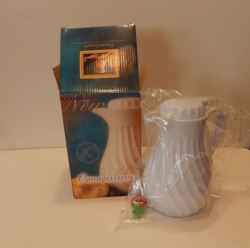 Hot cold coffee carafe thermal server white 20 oz push button control nib new for sale