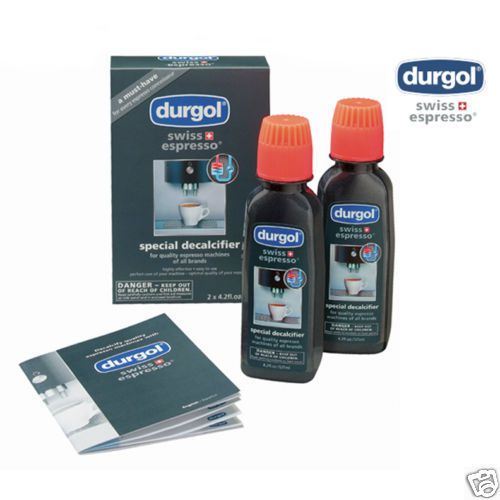 Durgol swiss espresso machine cleaner decalcifier - two 4.2oz bottles for sale