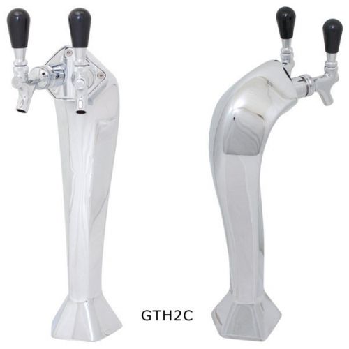 Gothic Draft Beer Chrome Tower - Glycol Cooled - 2 Taps - Kegerator Home Bar Pub