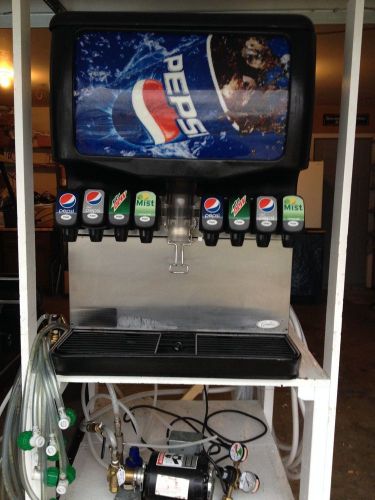 Cornelius 8 Head Soda Fountain Pepsi, Ice Dispenser, Complete CO2 System