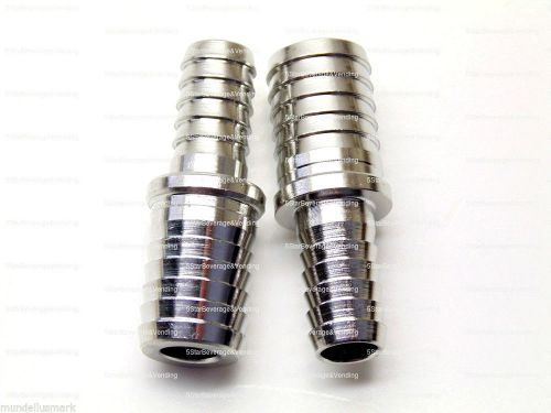 (2) FOOD GRADE STAINLESS STEEL 3/8&#034; x 1/2&#034; BARB SPLICER FITTING REDUCER ADAPTER