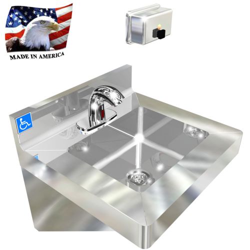 ADA HAND SINK NO LEAD ELECTRONIC FAUCET STAINLESS S WITH PUSH HORIZONTAL S DISP.