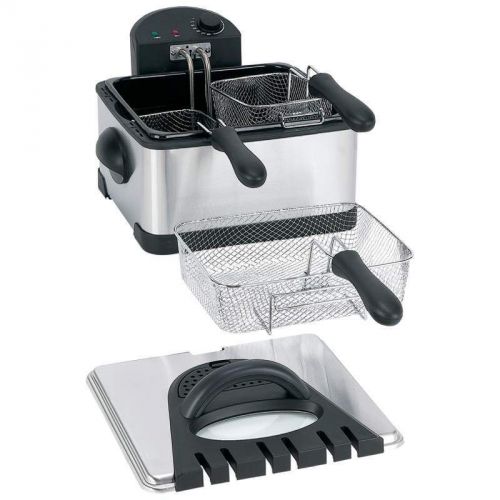 New restaurant style 4 qt electric deep fryer 1 large basket, 2 small baskets for sale