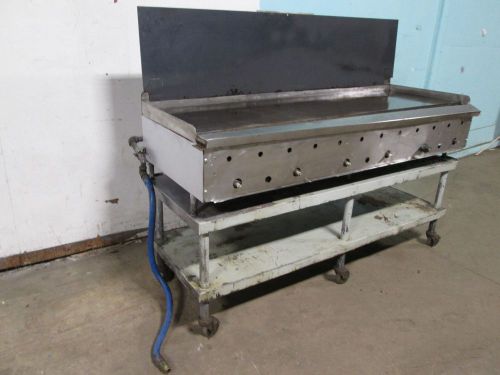 HEAVY DUTY.COMMERCIAL 72&#034; NATURAL GAS 6 BURNERS GRIDDLE/FLAT TOP GRILL ON STAND