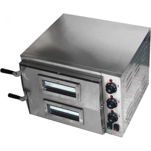 XL 16&#034; Double Electric Pizza Oven Commercial Ceramic Stone Deck 220v US AU UK