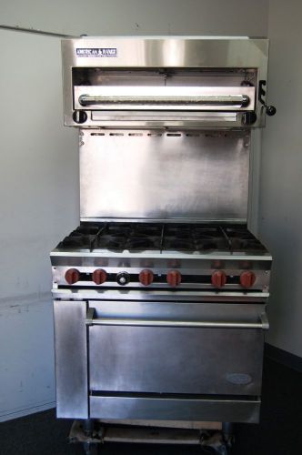 6 Burner Stove w/ Std oven &amp; New Salamander, Mint Condition