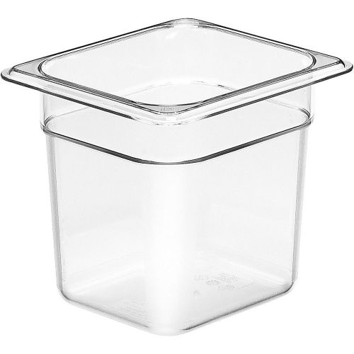 Cambro 1/6 gn food pan, 6&#034; deep, 6pk clear 66cw-135 for sale