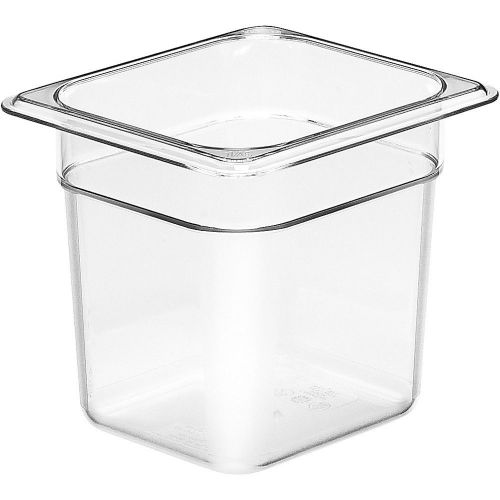 CAMBRO 1/6 GN FOOD PAN, 6&#034; DEEP, 6PK CLEAR 66CW-135