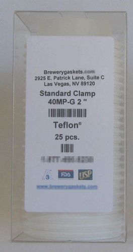 BOX OF 25 TRI CLAMP GASKETS TEFLON 2&#034; SANITARY CLASS VI