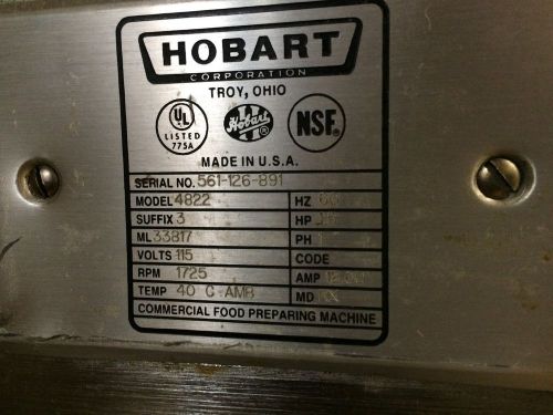 Hobart Meat Grinder 1.5HP 60HZ