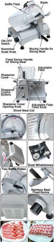 Professional Food Slicer Cheese Meat Cutter 10&#039; Blade