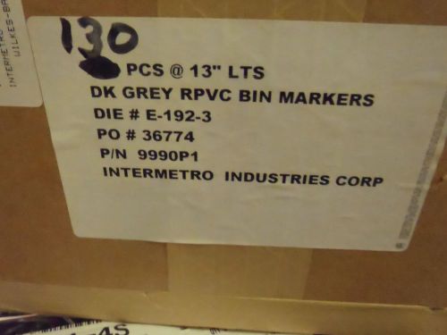 Metro intermetro ind. pack of 4 13&#034; dark grey rpvc bin markers part # 9990p1 for sale