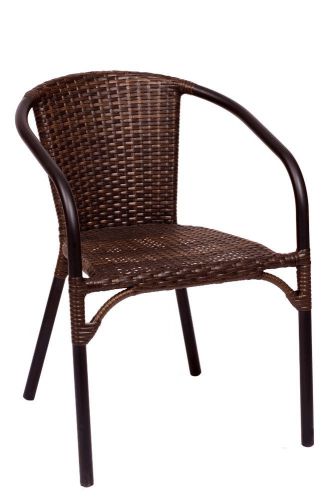 New Marina Outdoor Synthetic Wicker Stacking Chair with Arms