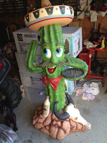 5&#039;9 Huge Cactus With Mustache Prop Restaurant Bar Home Decor Funny